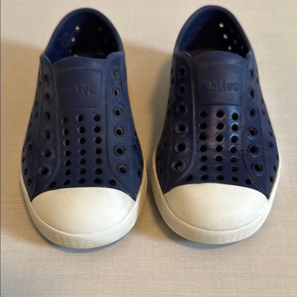 Native Blue and White Perforated Sneakers